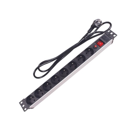 Enchufe Bloque multiplicar PDU con Interruptor, protección contra sobrecargas, 8 Tomas con Toma de Tierra